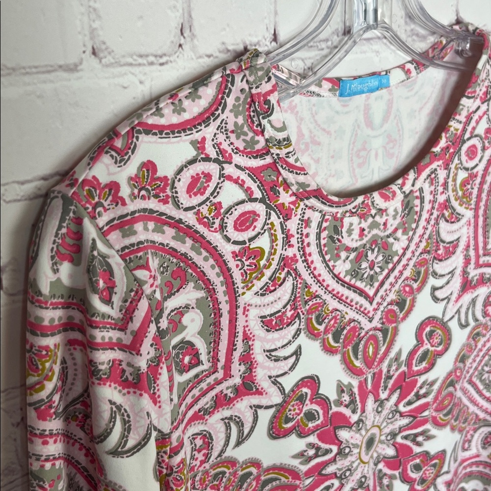 J. McLaughlin Catalina Cloth Signature Tee in Pink Print - Picture 5 of 11
